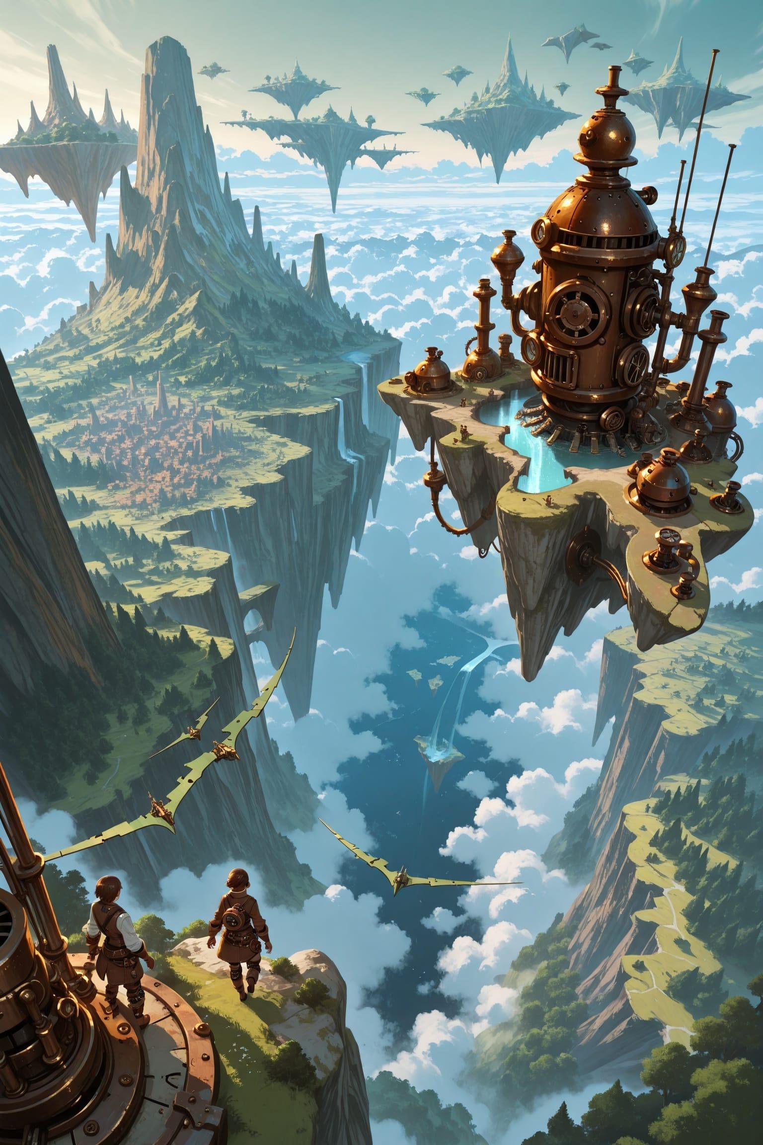 Above Clouds Cliffs Waterfall Trees