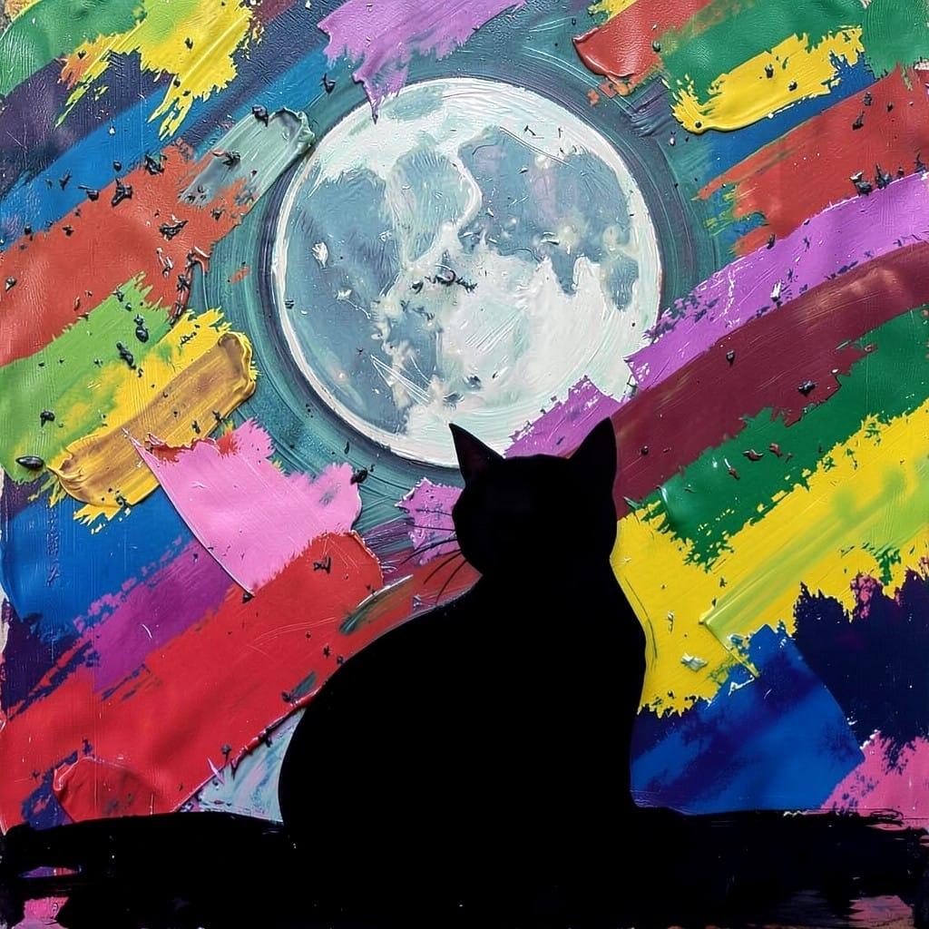 Abstract Silhouetted Under Full Moon