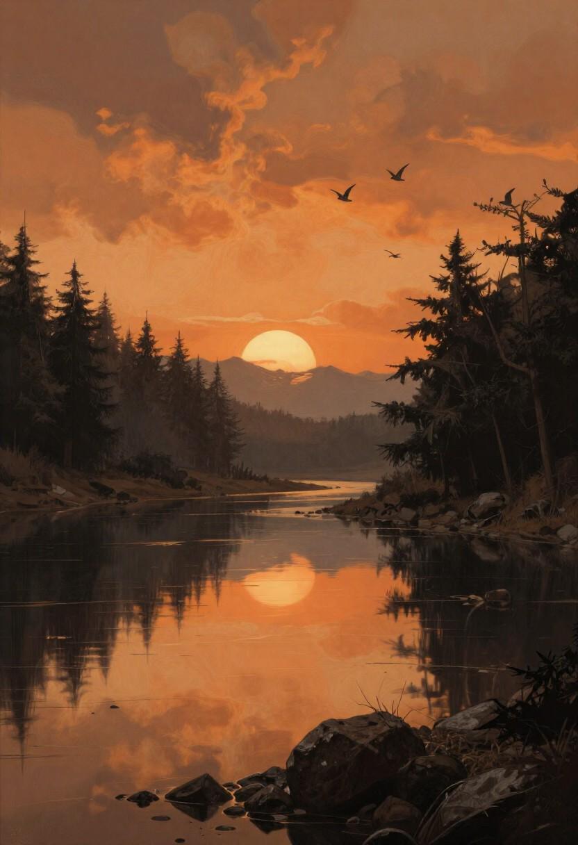 Amivireg Style Amur River Sunset