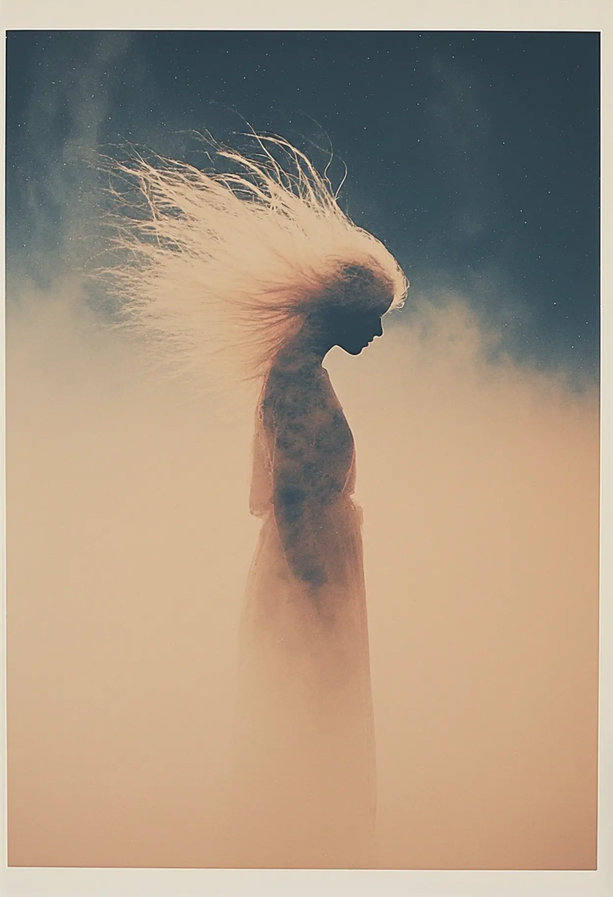 Cinematic Riso Print Illustration Graceful