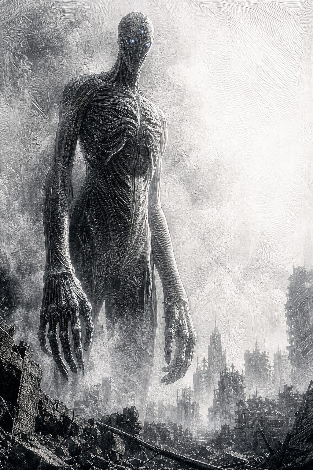 Colossal Alien Being Rendered Photographic
