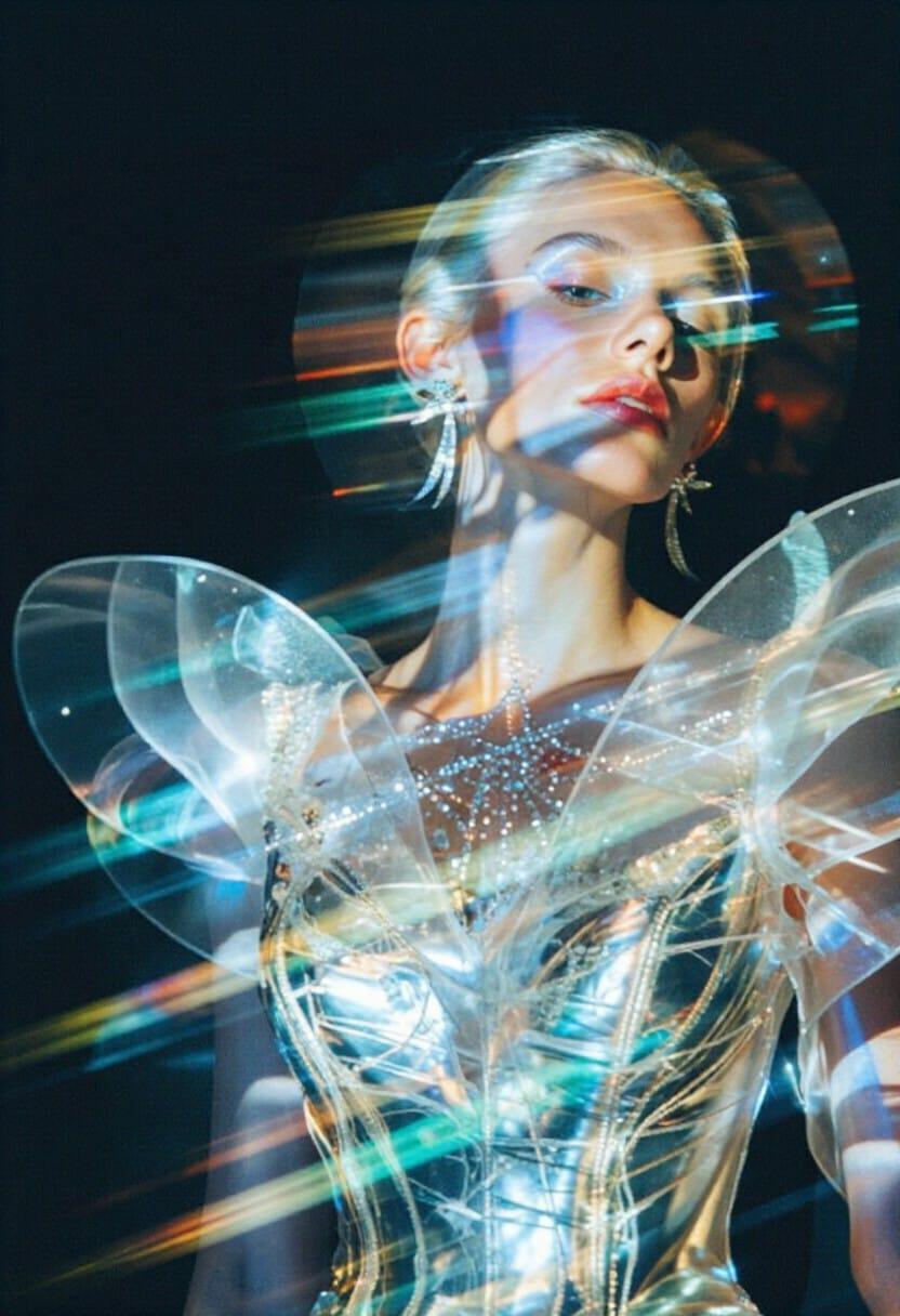 Composition Illuminated Entirely Refracted Prism
