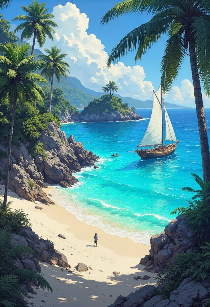 Create Image Idyllic Tropical Cove