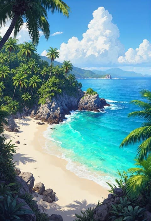 Create Image Idyllic Tropical Cove