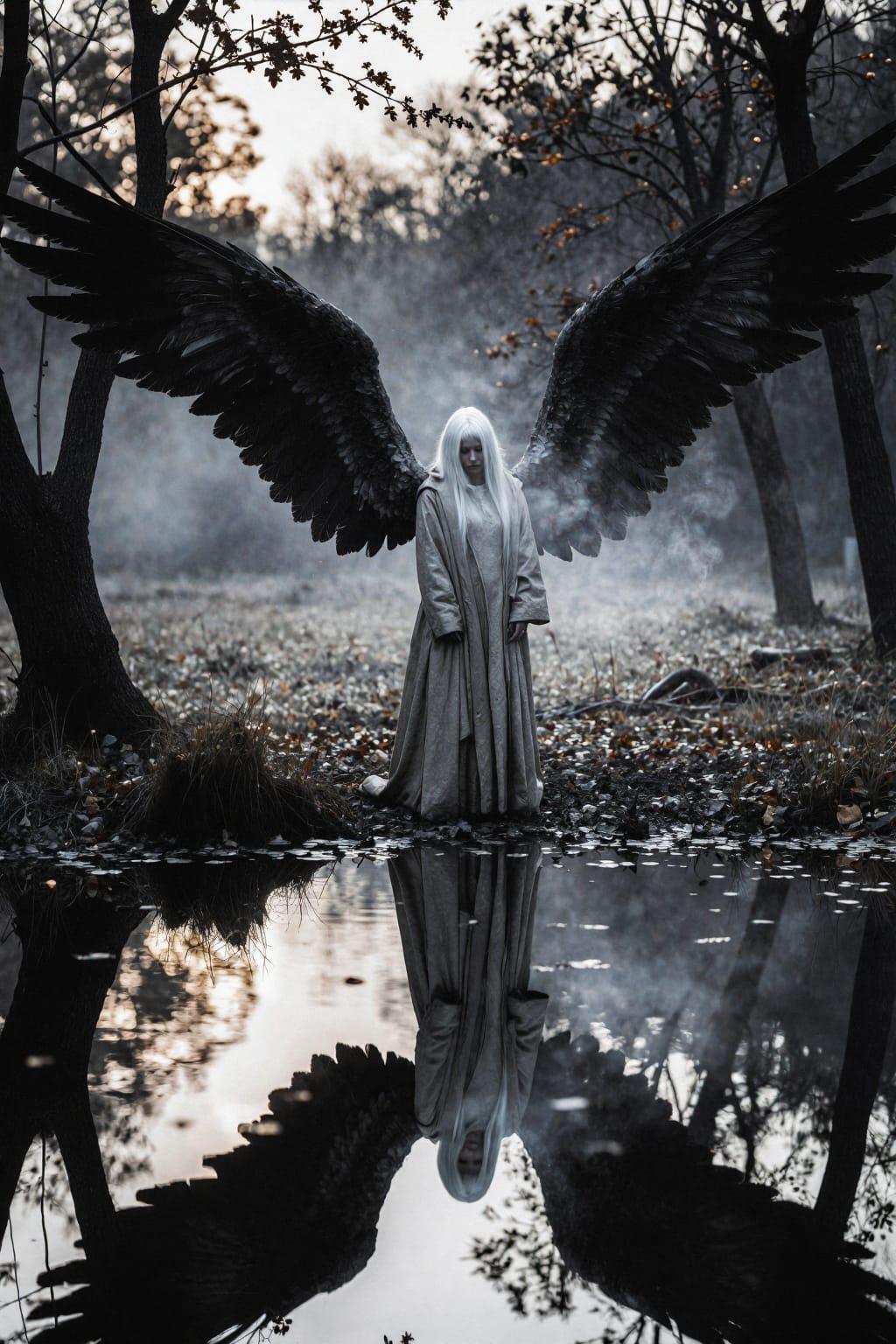 Dystopian Style Female Angel With