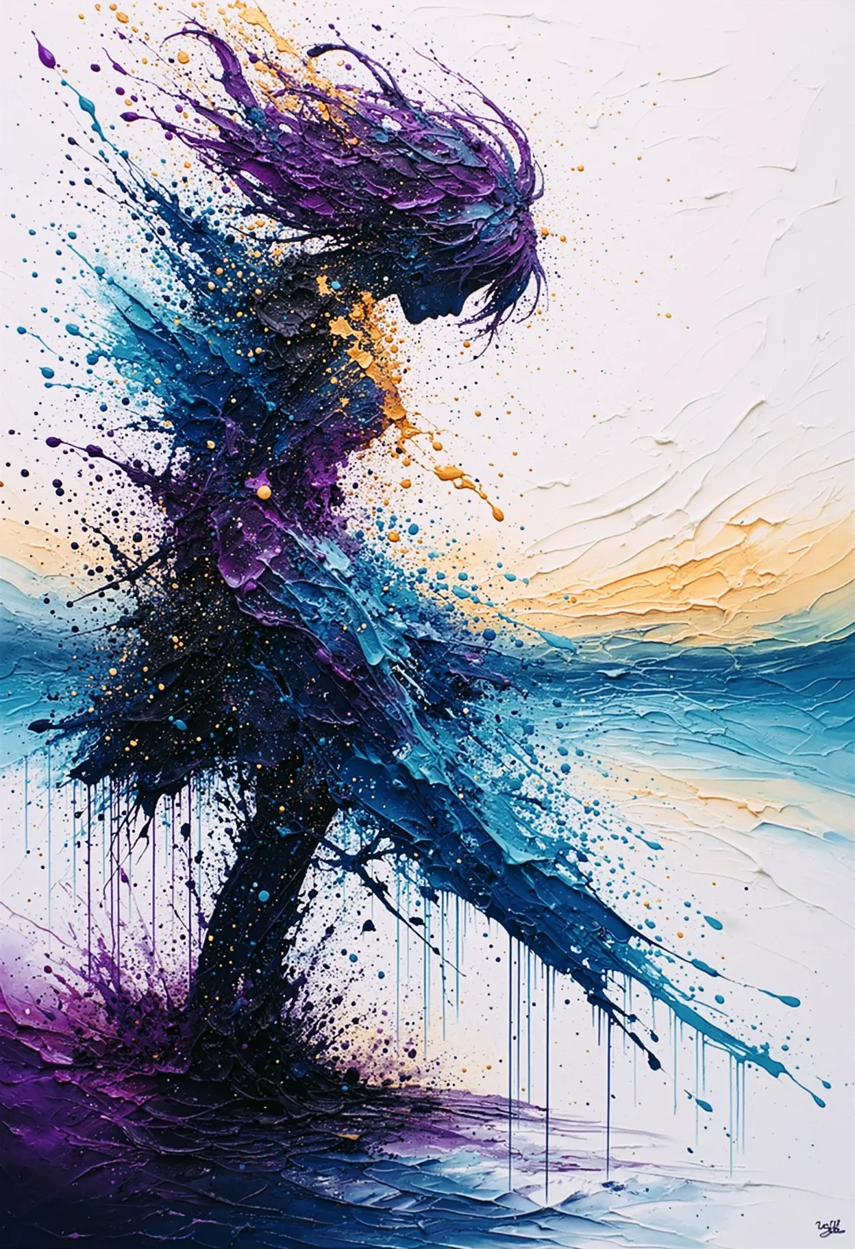 Expressive Abstract Expressionist Painting Sorahoshi