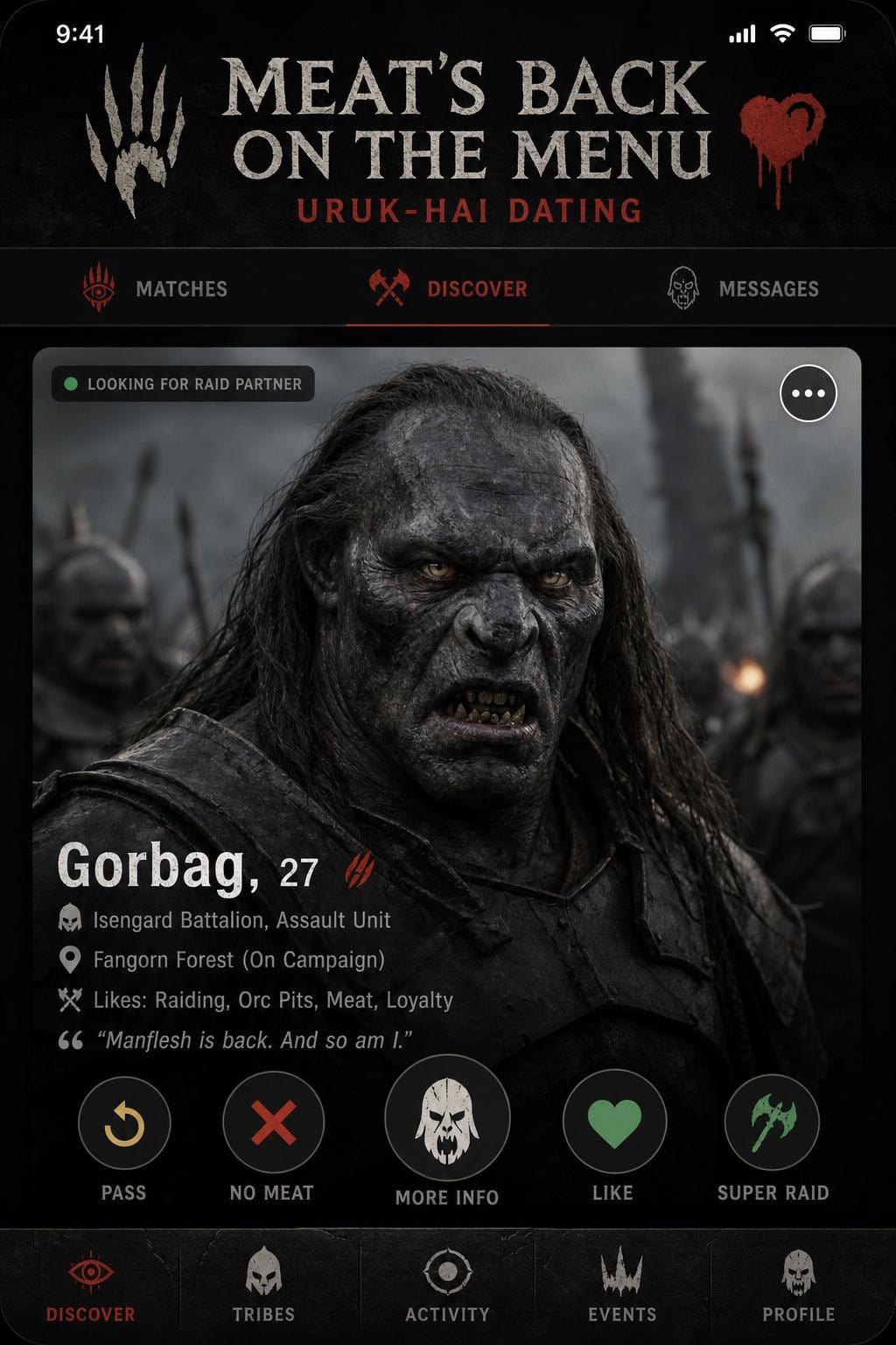 Meat Back Menu Screenshot Uruk