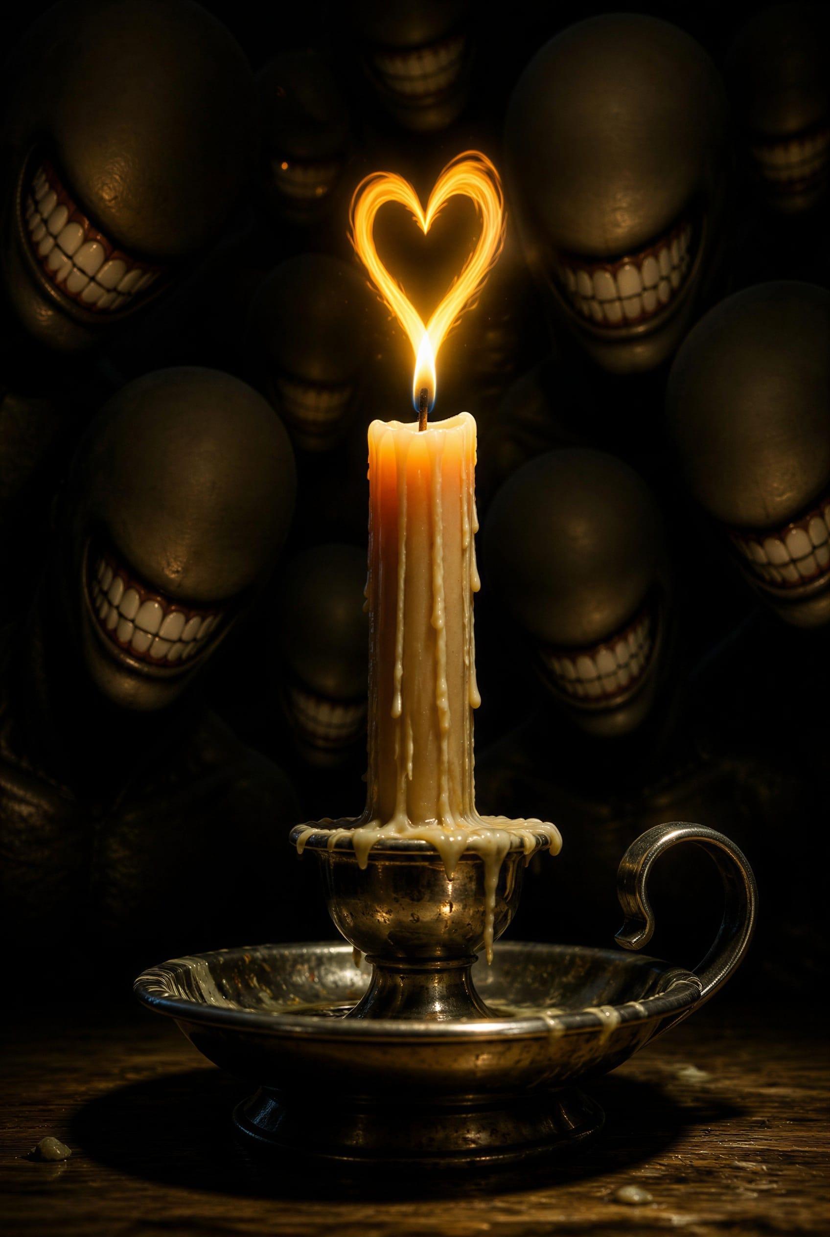 Single Candle Dark Small Light