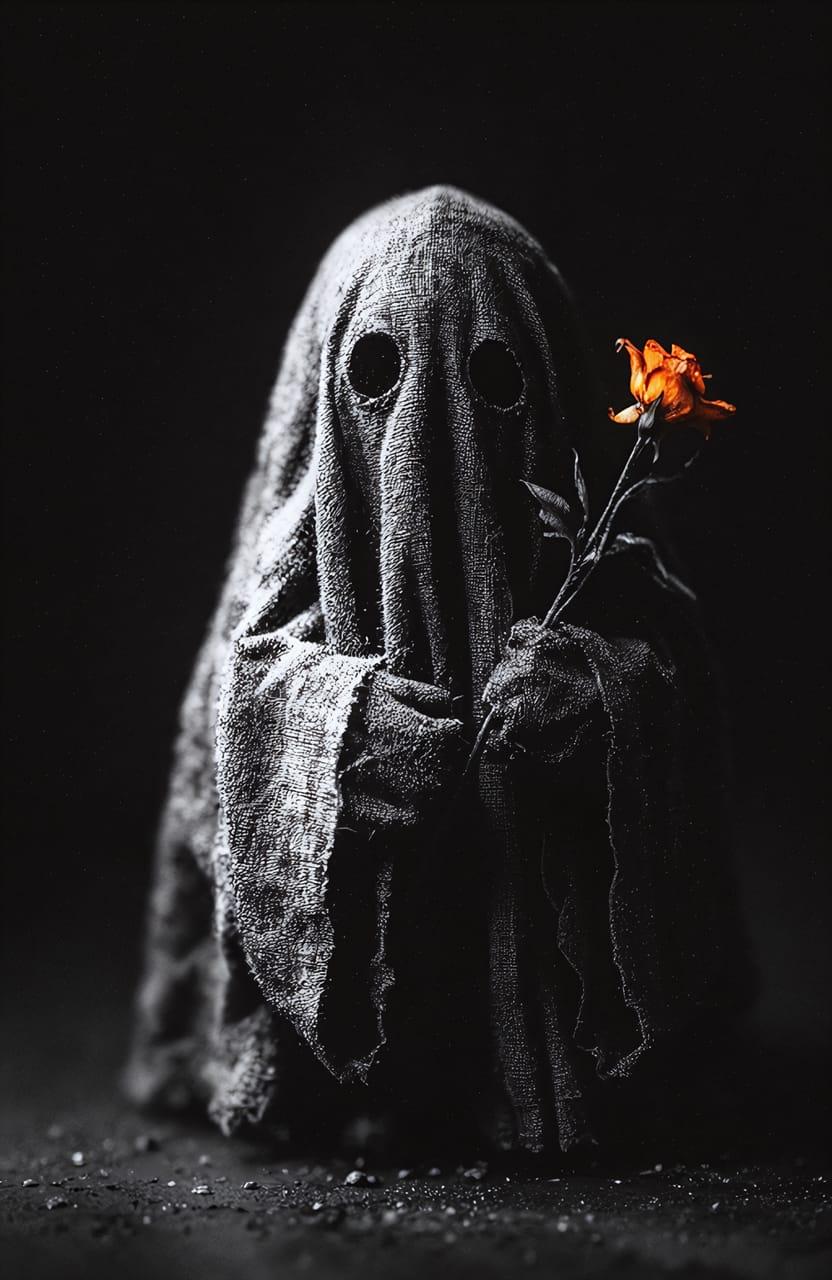 Small Draped Ghost Figure Stands